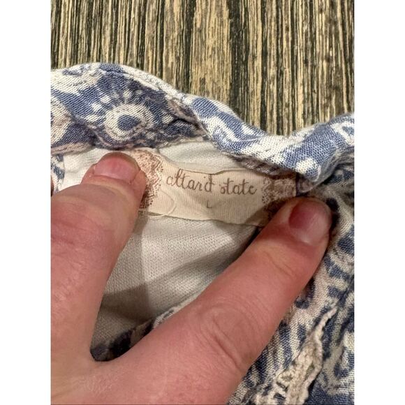 Altar'd State Womens Sleeveless Boho A-Line Dress Rayon Floral Blue White Size L - Picture 4 of 8